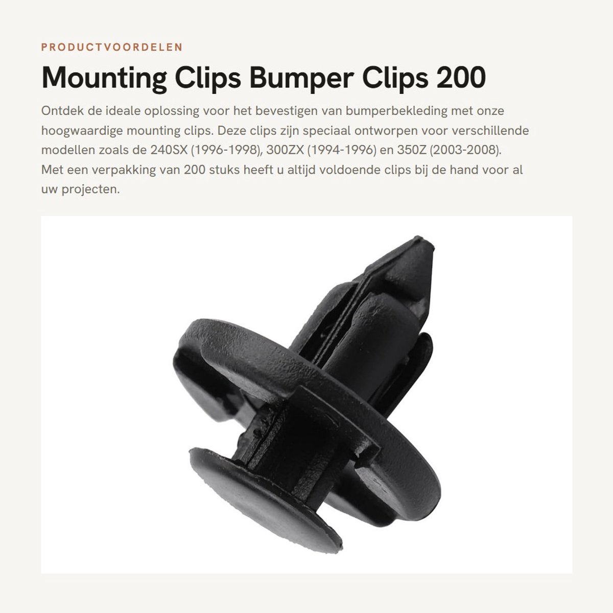 Dailygoods- Bevestigingsclips 200 Stuks - Bumperklemmen - Deurbekleding - Interieur - Vuilvanger - Hoge Kwaliteit - Bumperclips