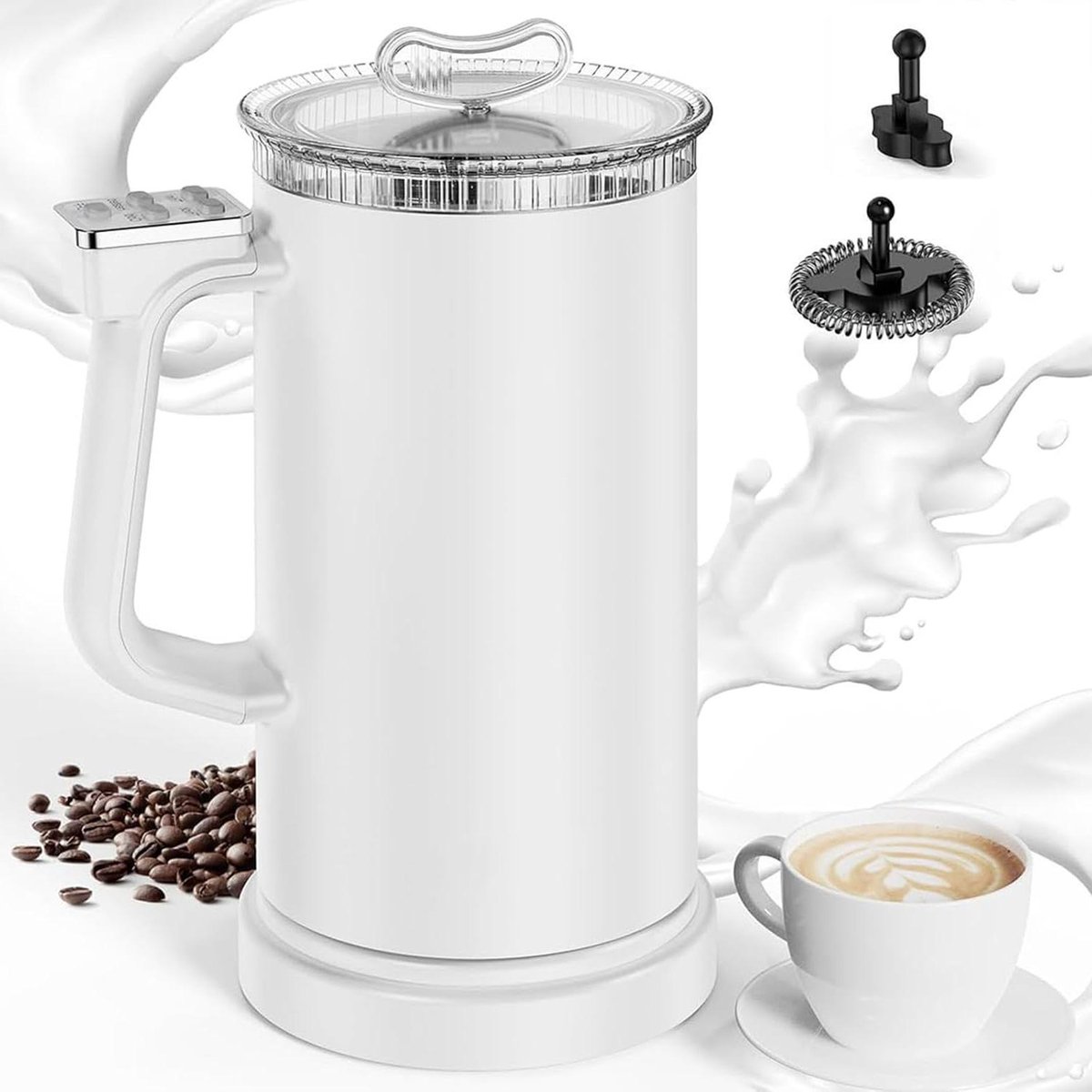 Melkopschuimer Elektrisch - Melkstomer Automatisch - Koffie Maken - Temperatuurregeling Automatisch - 350 Ml Capaciteit - Wit