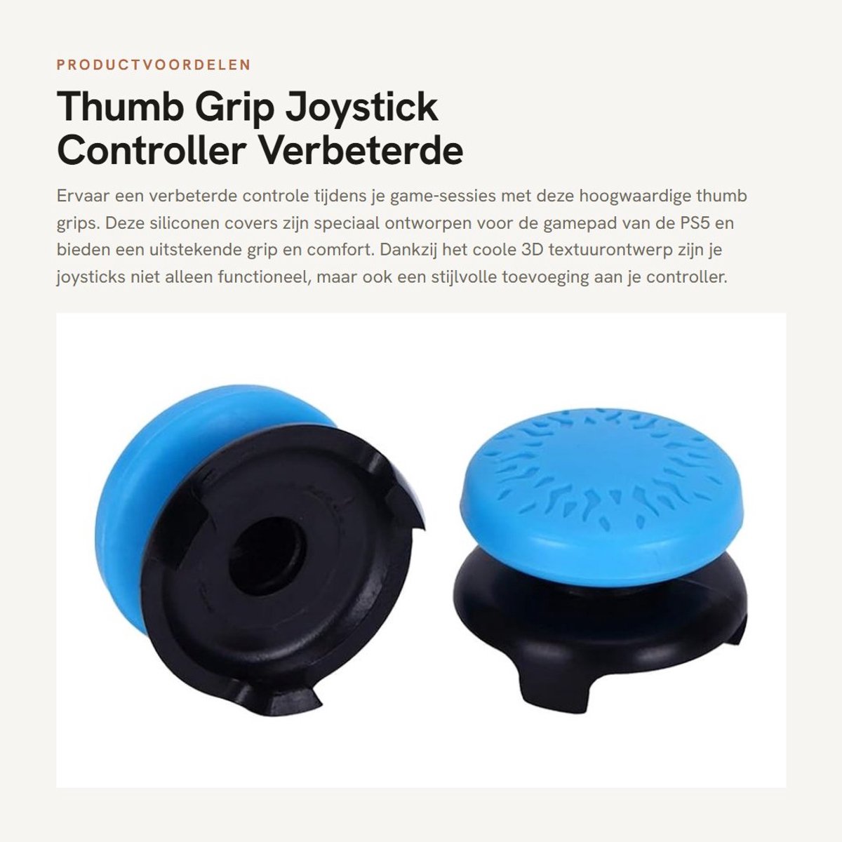 Dailygoods- Thumb Grip 2 Stuks - Duim Grip - Siliconen Cover - PS5 Controller - Slagvast - Comfortabele Bediening - Joystick Grip