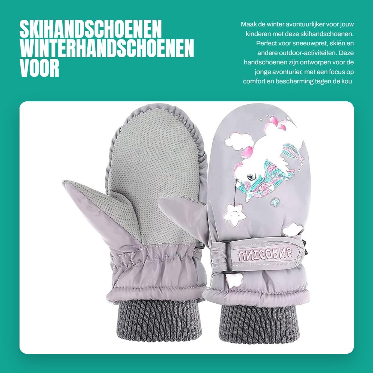 Dailygoods- Skihandschoenen Kinderen Waterdicht - Winterhandschoenen - Kinderhandschoenen - Wanten voor Skiën - Outdoor-activiteiten - Elastische Polsbanden