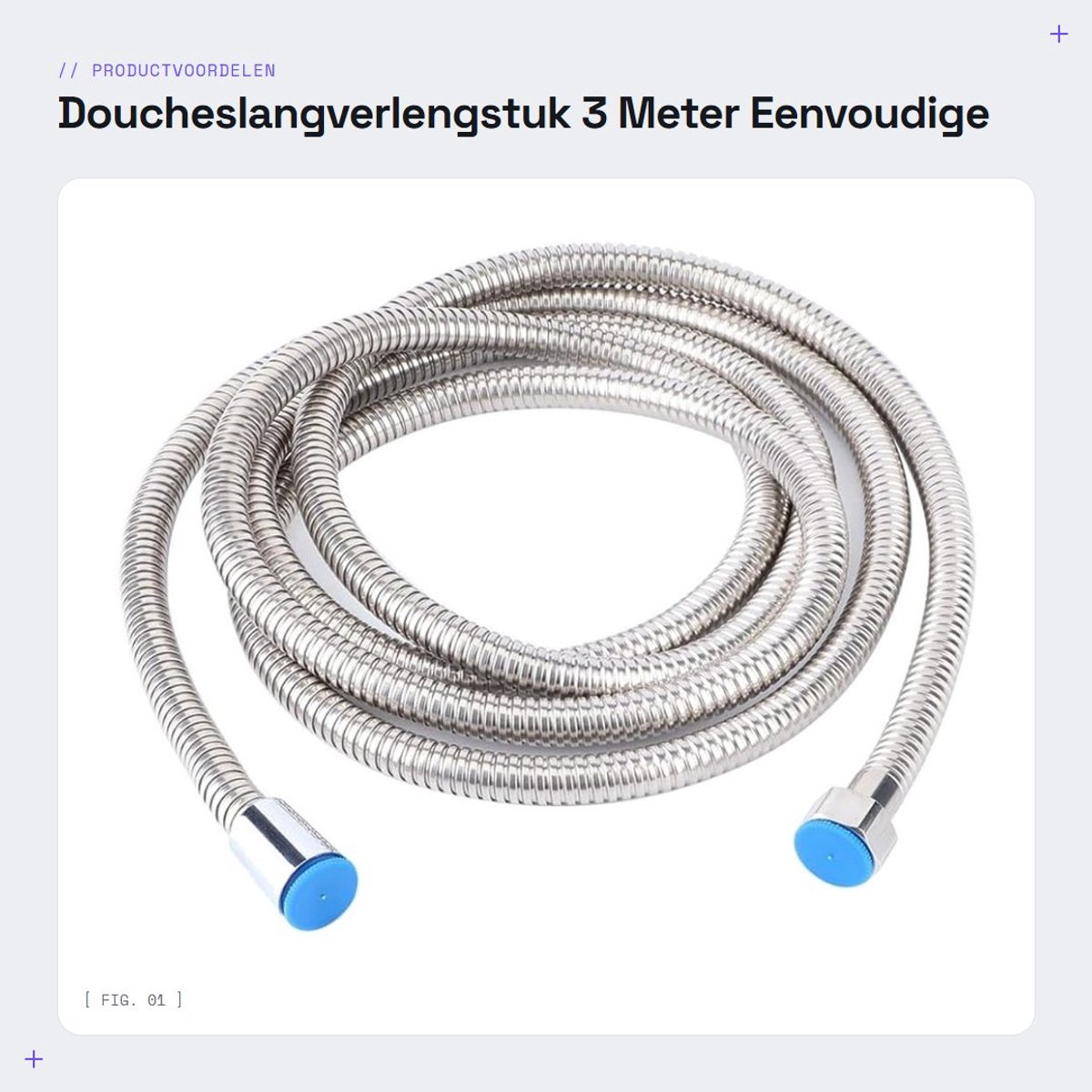 Dailygoods- Doucheslangverlengstuk 3 Meter - Eenvoudige Installatie - Roestvrij Staal - Explosiebestendig - Geschikt voor Ouderen - Ideaal voor Huisdieren - Doucheslang
