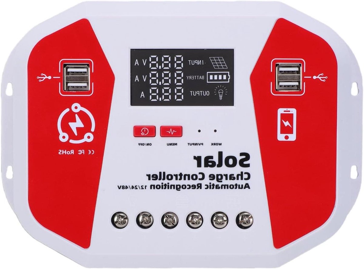 Zonne Laadcontroller - Solar Regulator - Energie Management - MPPT Technologie - 100 Ampère - Zwart