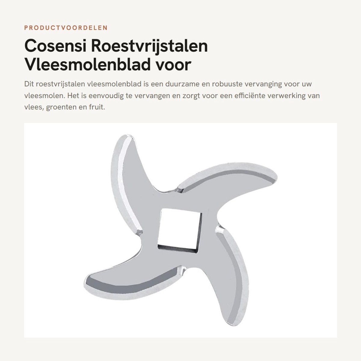 Dailygoods- Vleesmolenblad Roestvrij Staal - Vleesmolen - Duurzaam - Gemakkelijk te Vervangen - Reserveonderdeel - Geschikt voor Vlees en Groenten