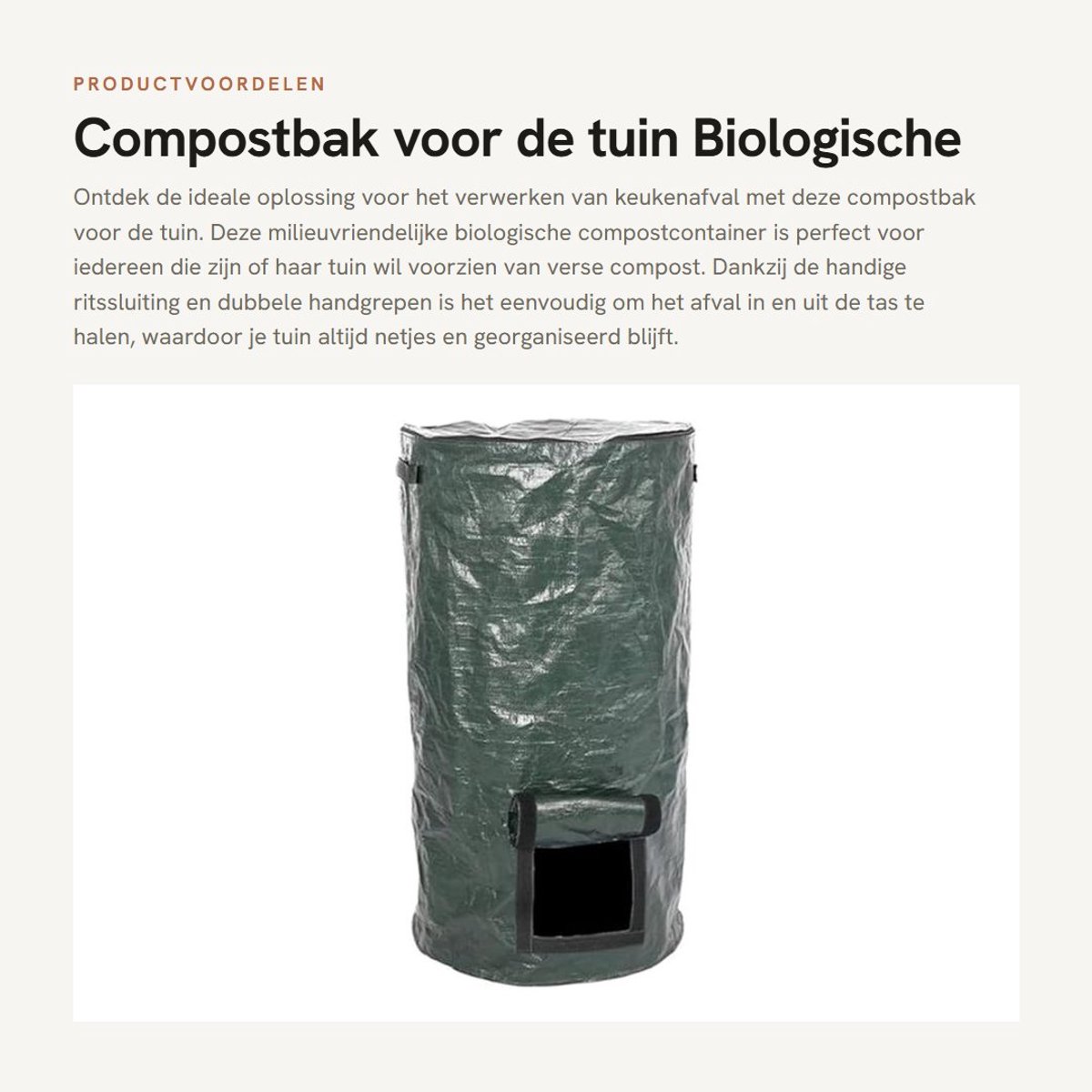 Dailygoods- Compostbak - Opvouwbare Compostcontainer - Duurzaam - Compostmaker - Keukenafval - Milieuvriendelijk - 35 x 60 cm