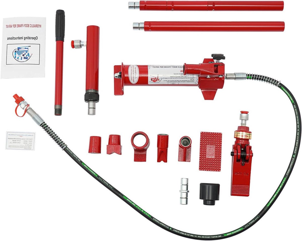 Hydraulic Jack, 4T Hydraulic Jack, Garage Jack, Tool Box, Long Hose, Private Workshops, Auto Repair Shops, Red
