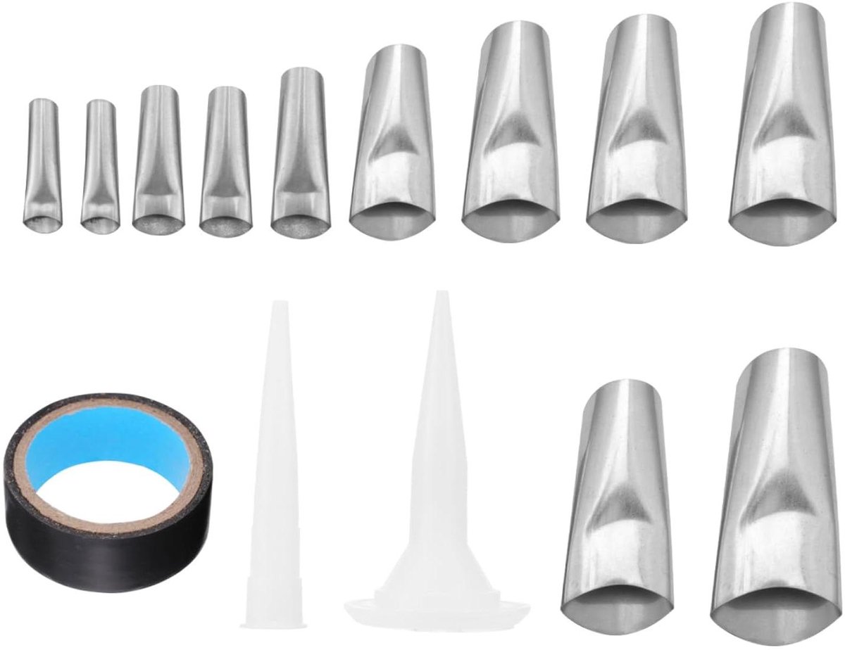 Kit Mondstuk Set - Afwerking Mondstukken - Gladde Voegen Maken - 17 Delige Set - 3.5x1CM - Wit