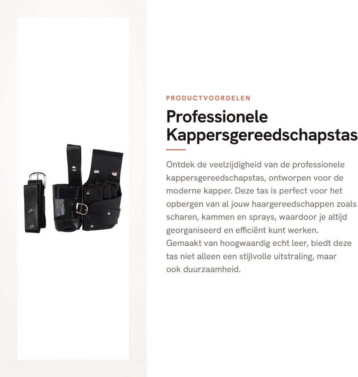 Dailygoods- Kappersgereedschapstas Professioneel - Afneembare Riem - PU-leer - Zwart - Haarverzorgingstaille - Duurzaam 26 x 18 cm - Kappersheuptas