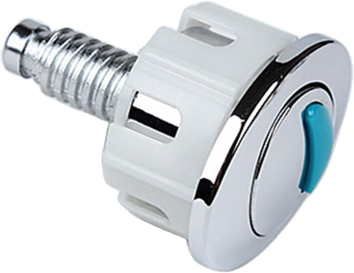Toiletdrukknop Dubbel - Spoelknop Toilet - Water Besparen - Brede Compatibiliteit - 8 x 5 x 5 cm - Chroom