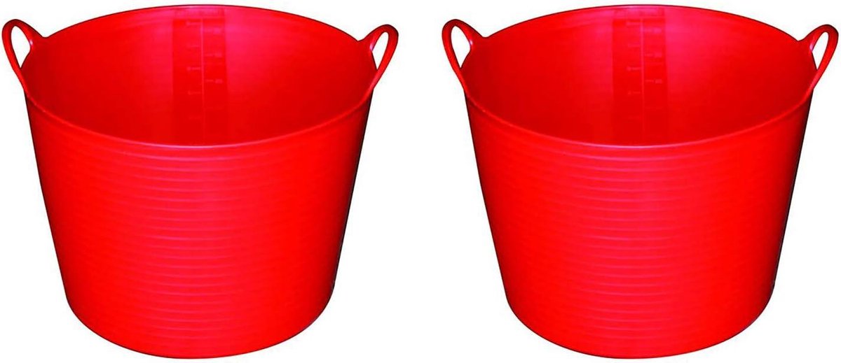 Boerderij emmer - Flexibele kuip - Vee voeren - Slagvast materiaal - 11 Gallons - Rood