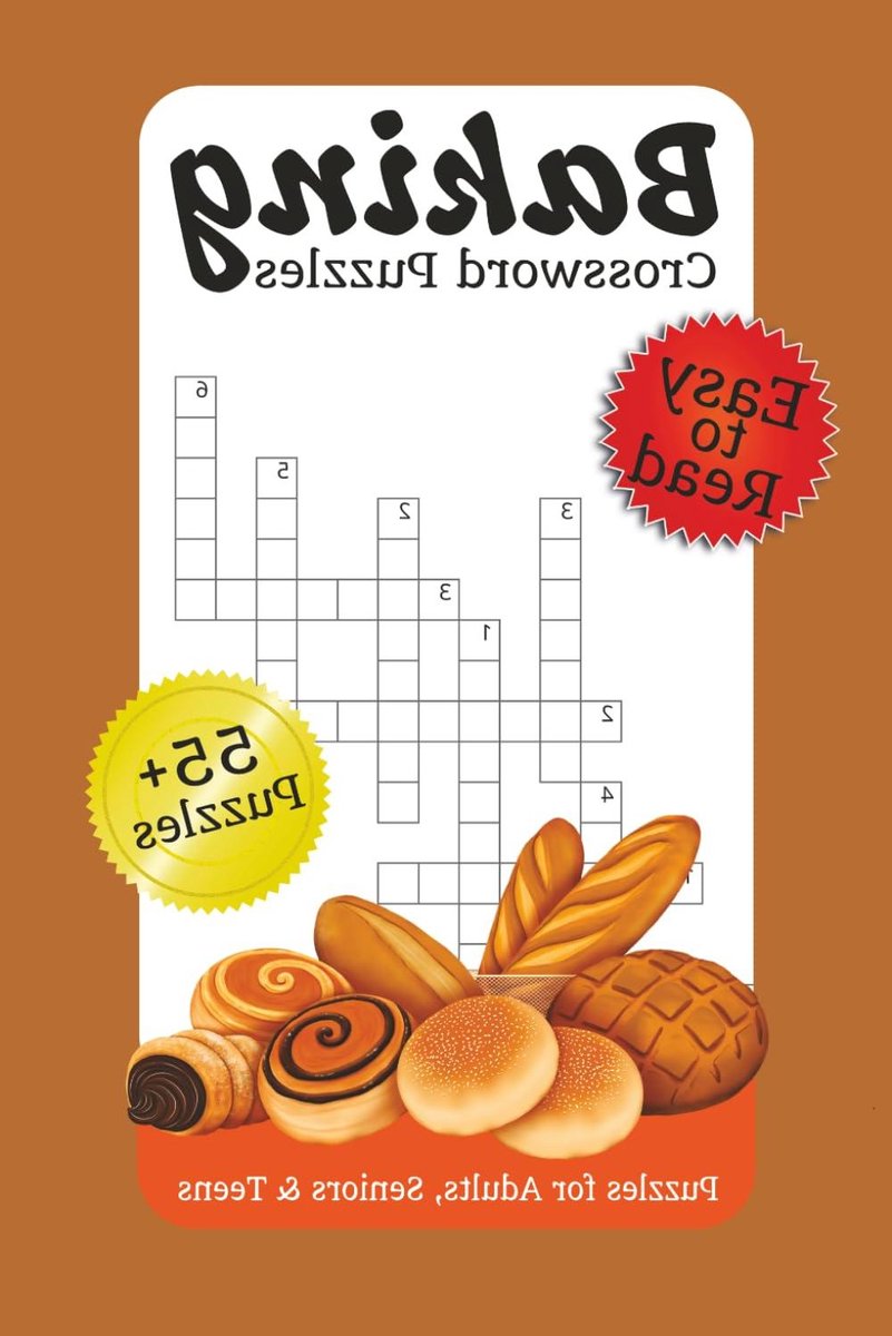 Bakpuzzelboek - Kruiswoordpuzzels Puzzelboek - Ontspannen Hersenkrakers - Bakkerij Thema - 6 x 9 inch - Niet gespecificeerd