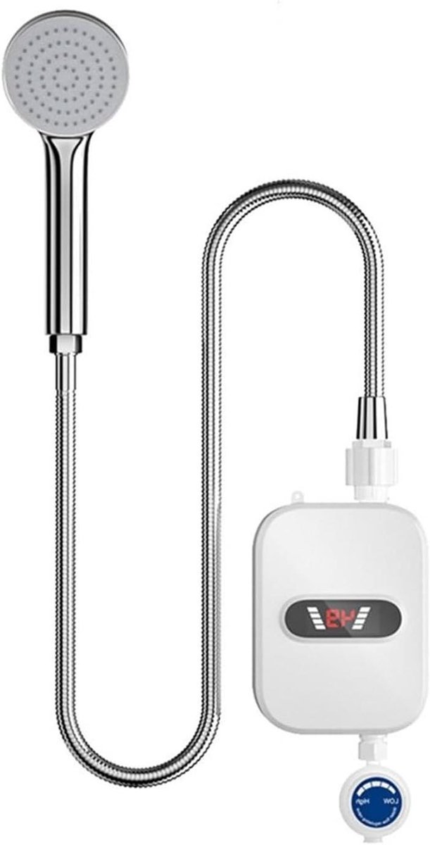 Directe Waterverwarmer - Mini Doorstroomverwarmer - Direct Warm Water - LCD Temperatuur Display - 3500W - Eén Kleur