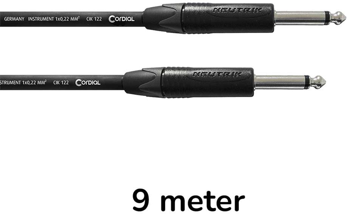 Cordial CPI 9 PP - Instrument kabel, jack - jack, 9 mtr.