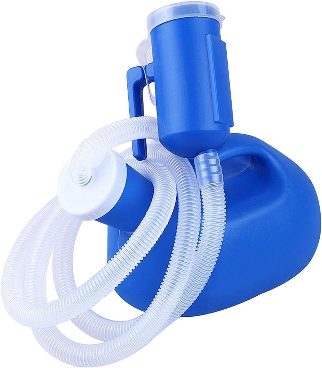 Urine Fles - Plasfles Mannen - Thuis Zorg - Lekvrij Ontwerp - 2000 ml Capaciteit - Blauw