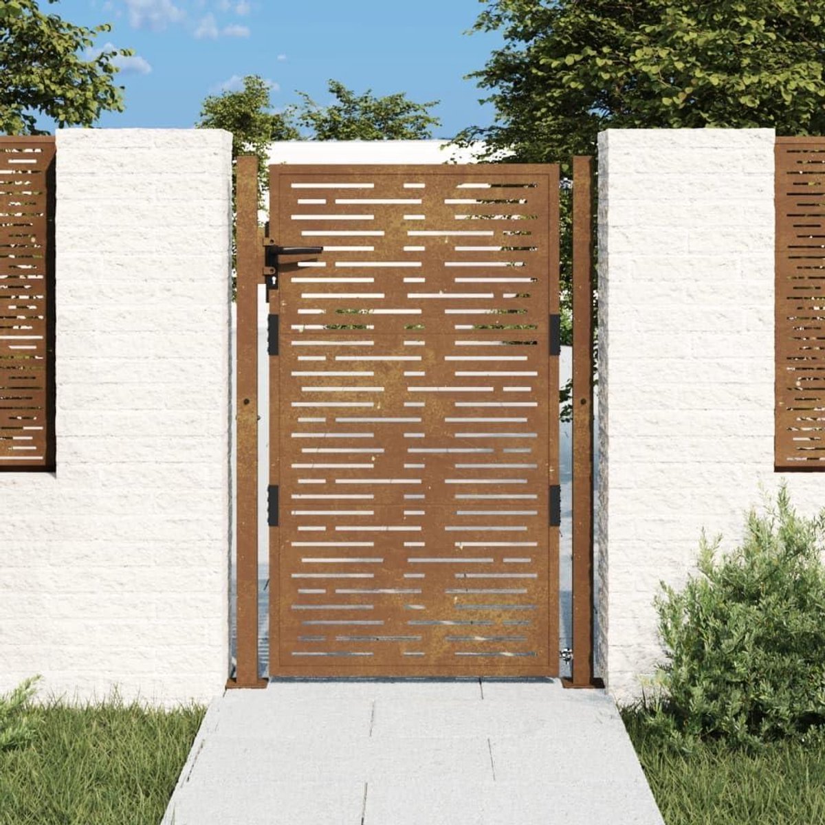 Tuinpoort Vierkant - Hekpoort Terrasdeur - Tuin Afsluiten - Lasergesneden Ontwerp - 105x13