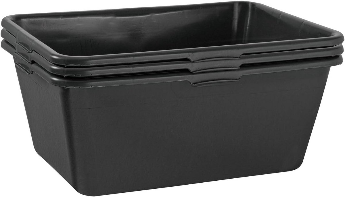 Mortelbak 3 stuks - Speciekuip Tuin - Bouwwerkzaamheden Tuin - Professionele kwaliteit - 90 liter - Zwart