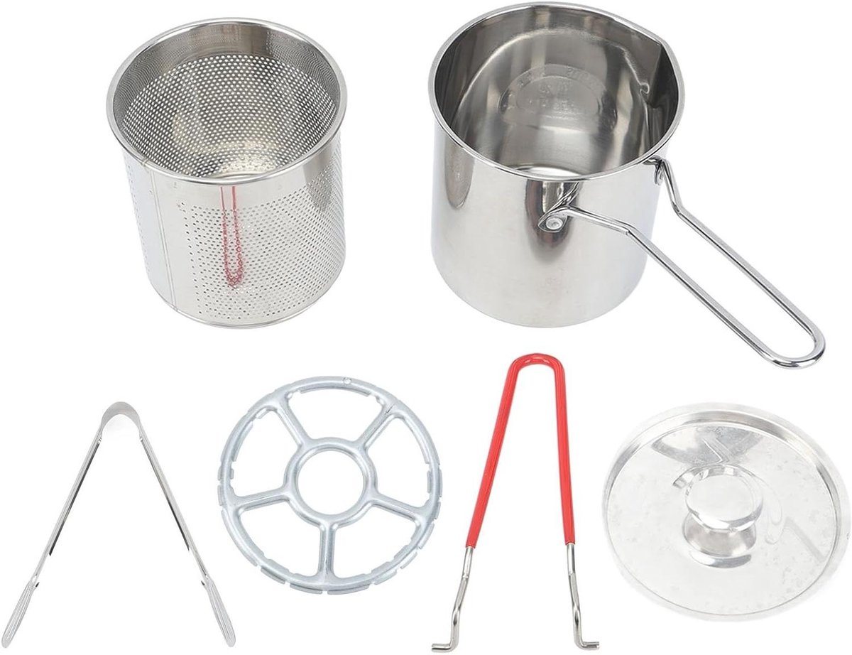 Kleine Frituurpan - Keuken Tool - Thuis Koken - Olie Besparend Systeem - 20 cm Diameter - Zilverkleurig