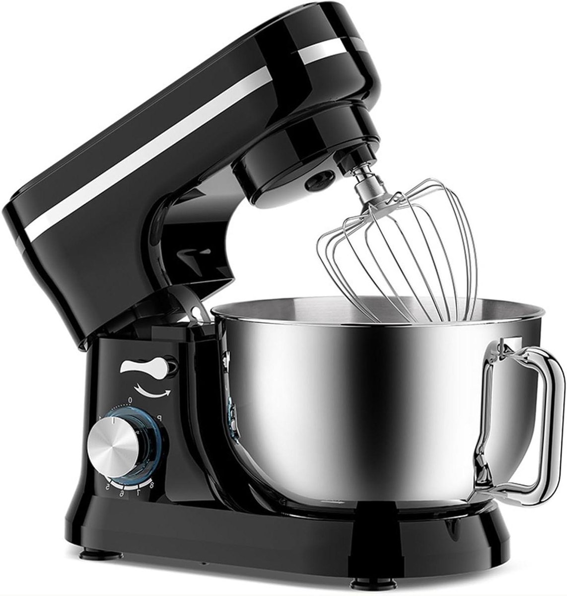 Elektrische Keukenmixer - Standmixer - Bakken Thuis - 1000W Motor 8 Snelheden - 5Qt Kom - Zwart