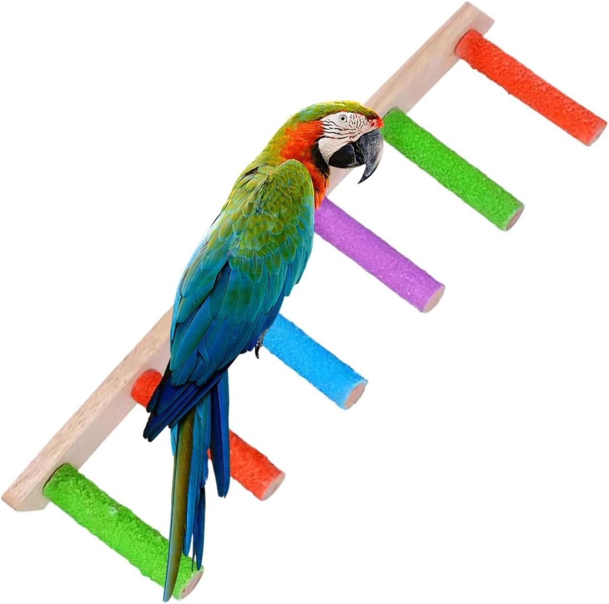 Houten klimladder - Vogelspeelgoed schommel - Verveling tegengaan - Natuurlijke klauwverzorging - 25x10x3 cm - Niet gespecificeerd