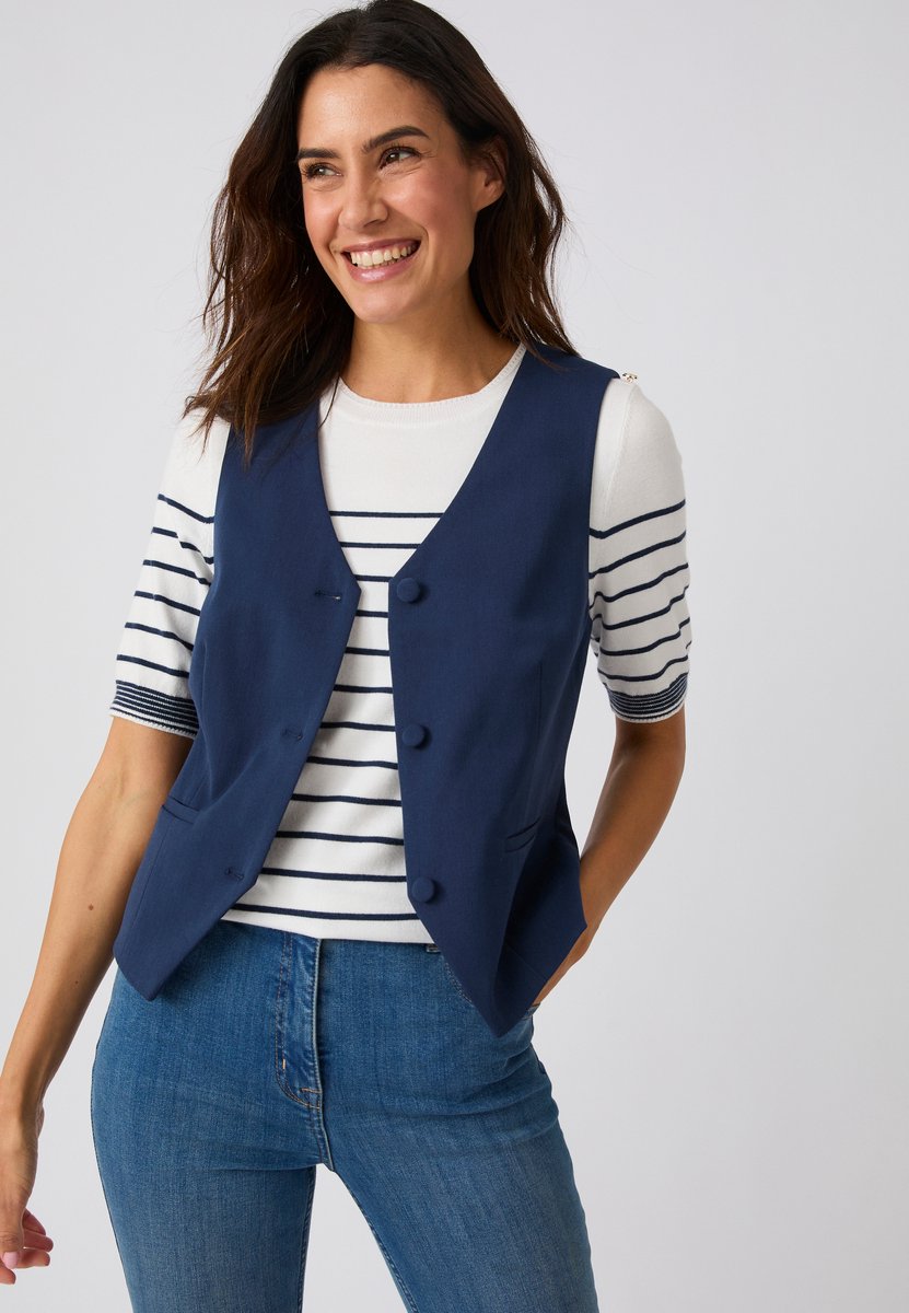Damart - Mouwloos kostuumvest - Dames - Blauw - 38