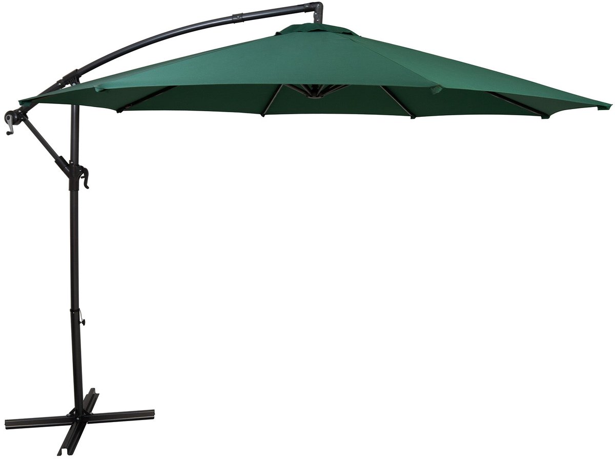 Zweefparasol 3 m - groen - hangparasol bananenparasol voor tuin en terras