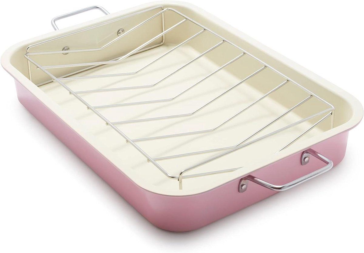 Braadslede - Ovenpan - Gerechten Bereiden - Gemaakt van gerecycled aluminium - 165 x 12 inch - Roze