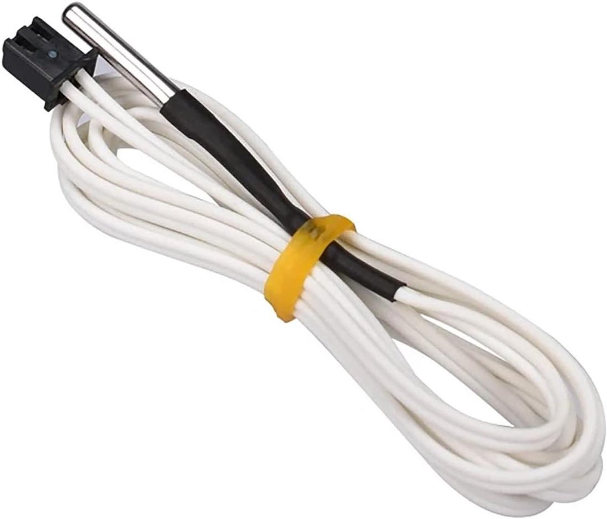 Temperatuursensor Thermistor - NTC Sensor - Hoge Temperatuur Printen - Roestvrijstalen Behuizing - 1 Meter - Zwart