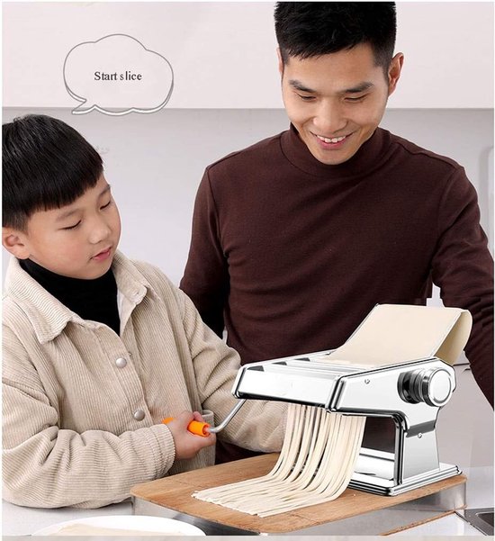Pastamachine Handmatig - Noodlemaker Deegroller - Verse Pasta Maken - Roestvrijstalen Constructie - 6 Versnellingsstanden - Zilver — afbeelding 3