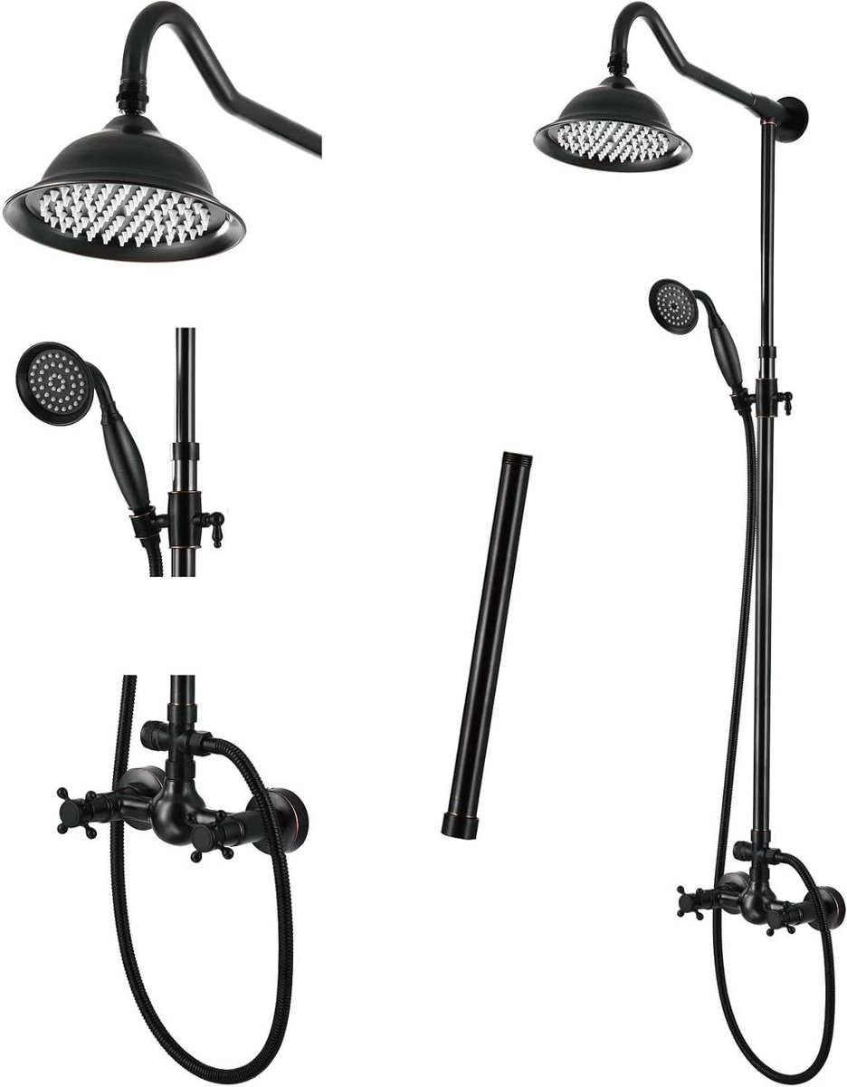 Douchekraan Set - Regendouche Systeem - Badkamer Vernieuwen - Verstelbare Hoogte - 38 cm B