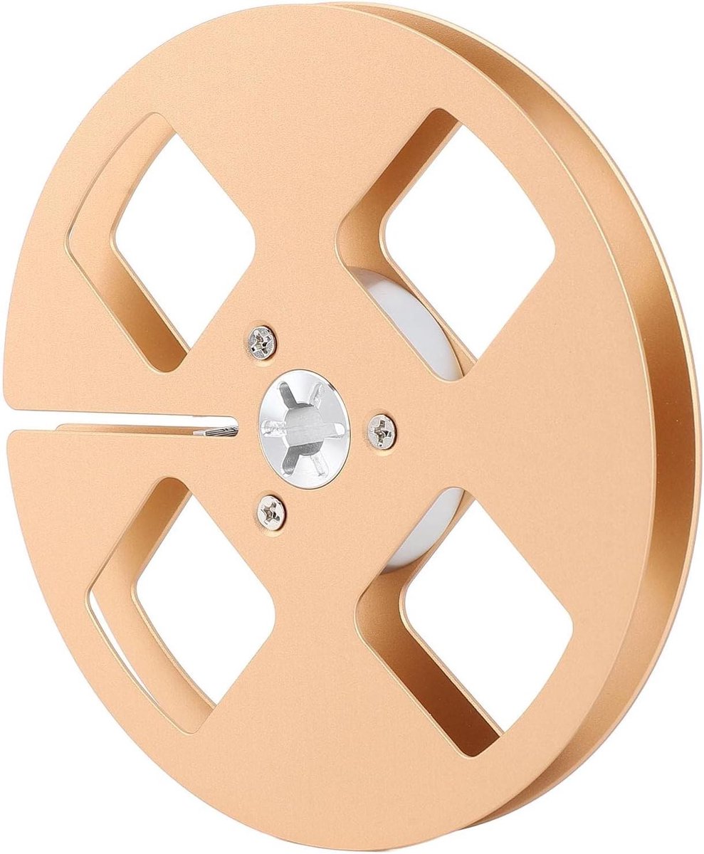 Lege Tape Haspel - Aluminium Spoel - Opnames Archiveren - 4-Gats Stabiliteit - 5 Inch Diameter - Goud