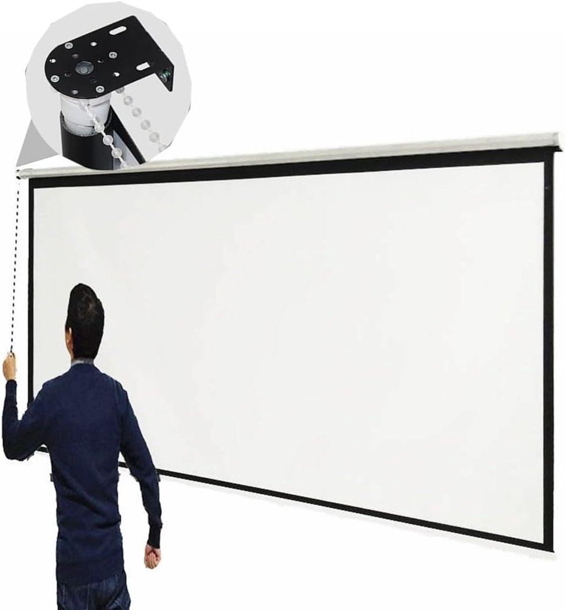 Projectiescherm - Filmscherm Beamer - Thuisbioscoop Ervaring - Automatische Vergrendeling - 40-60 Inch - Wit