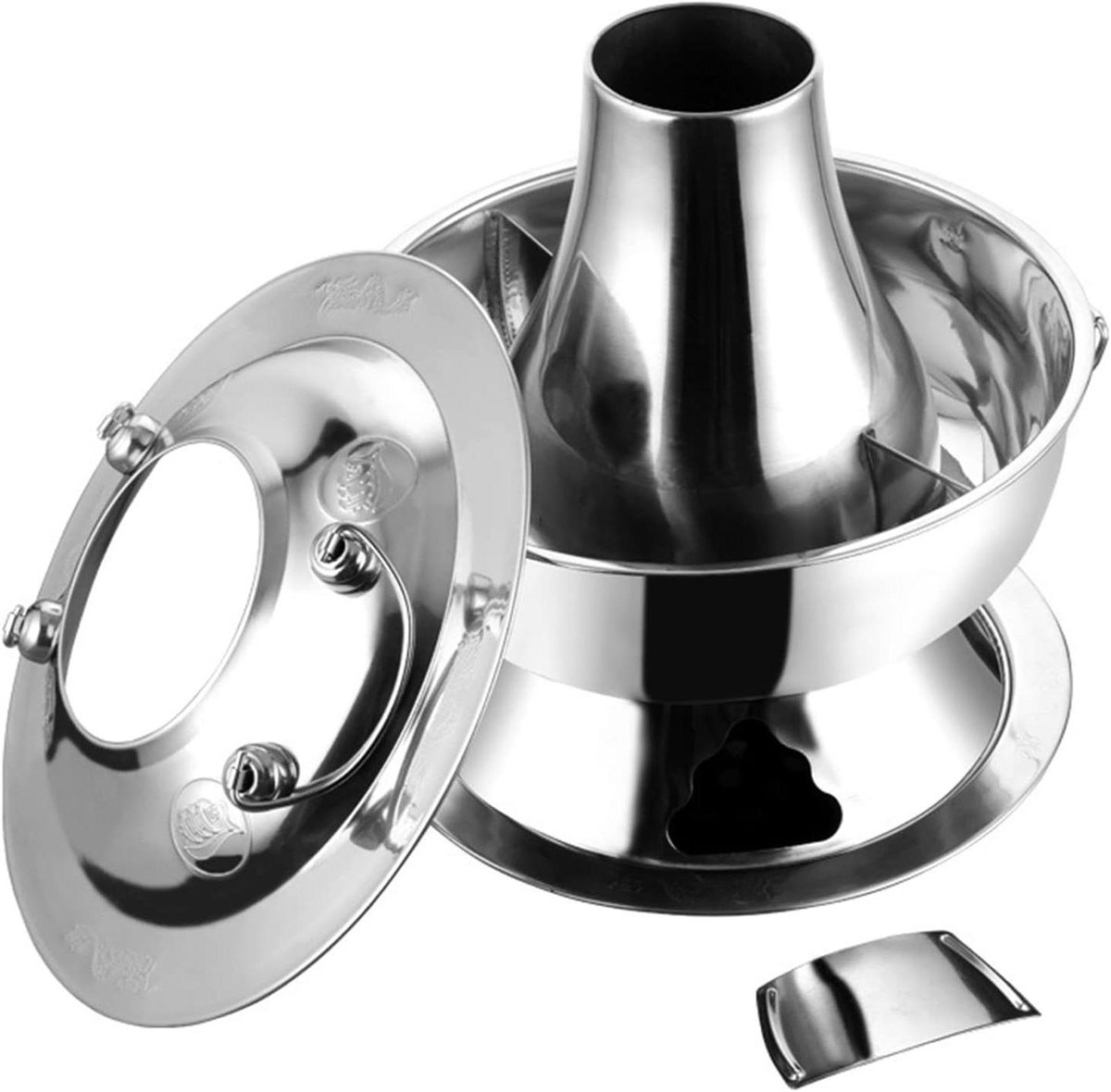Koperen Hete Pot - Shabu Shabu Pan - Gezellig Tafelen - Dubbele Smaak Divider - 1 Stuk - Koperkleurig