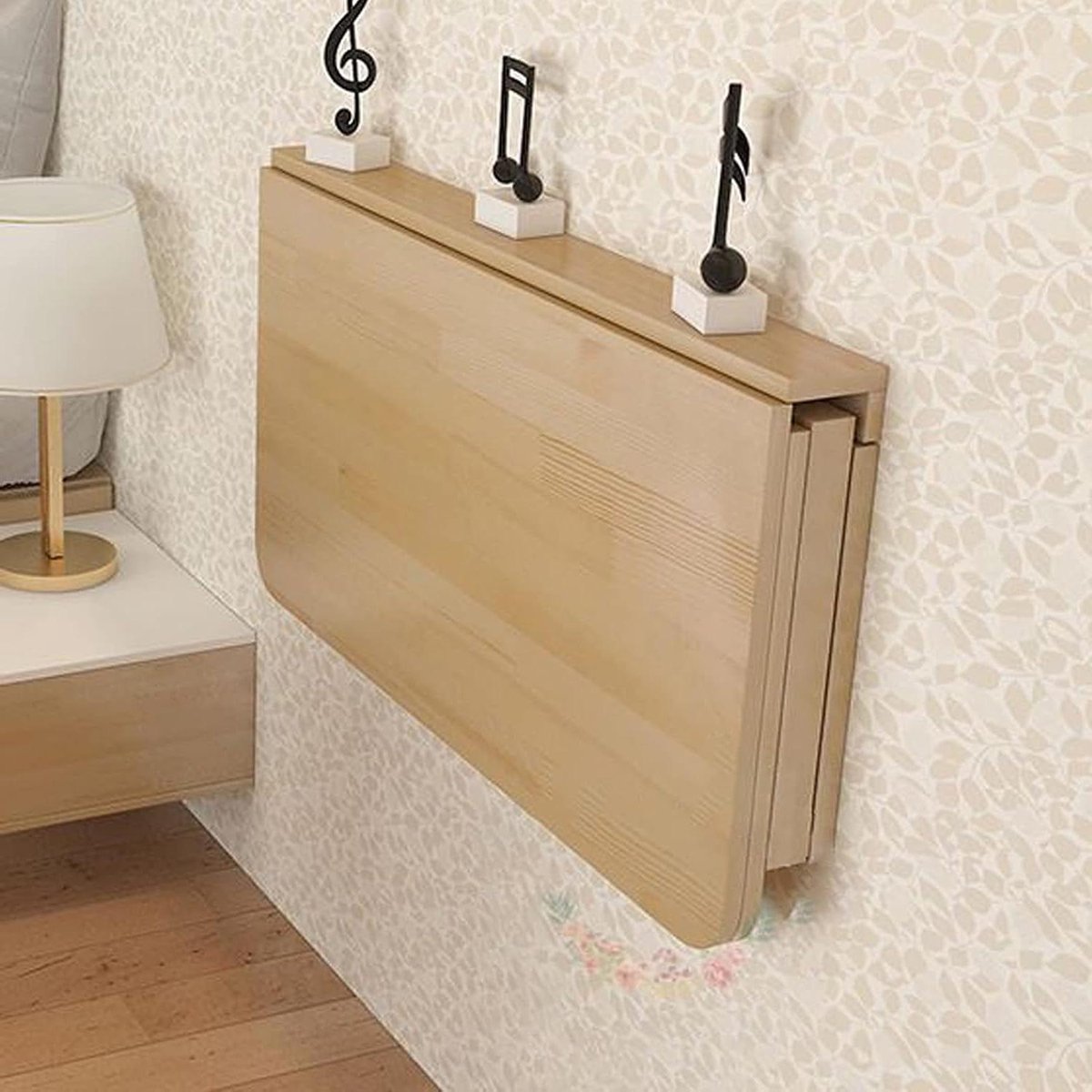Wandmontage Tafel - Klaptafel - Kleine Ruimte - Ruimtebesparend Ontwerp - 60x40cm - Natuurlijk Hout