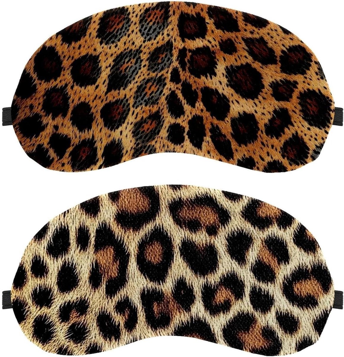 Slaapmasker 8 stuks - Oogmasker Zacht - Licht Blokkeren - Luipaard Print - 19.5 x 10 cm - Geel