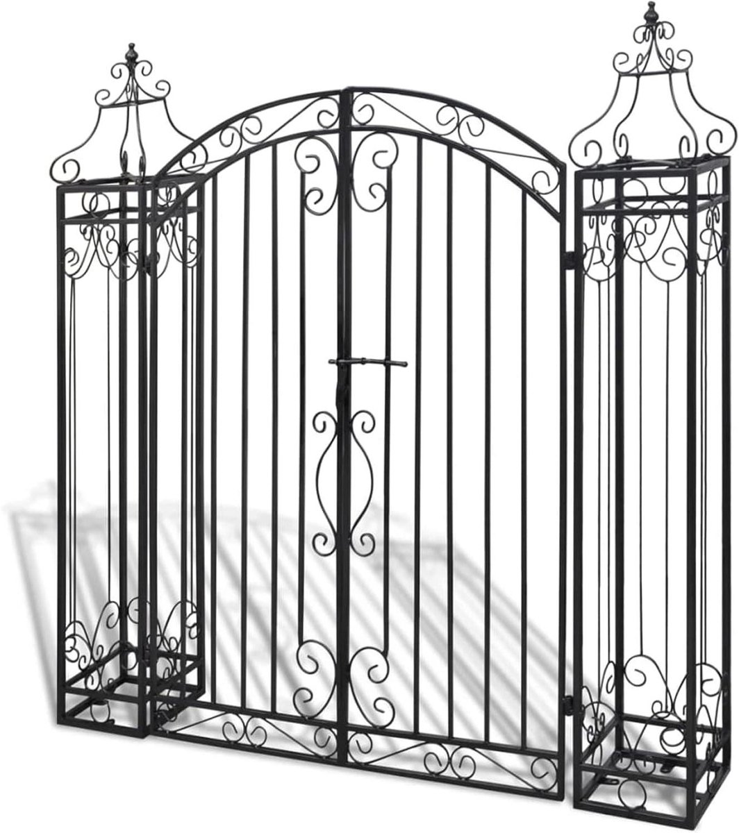 Decoratieve Tuinpoort - Smeedijzeren Poort - Toegang Afbakenen - Roestvrij Gepoeedercoat -