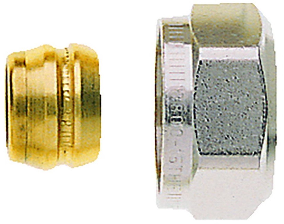 HEIMEIER Klemkoppeling vernikkeld voor Cu- u.stalen buis 16mm en M 24x1,5 AG, 3800-16.351