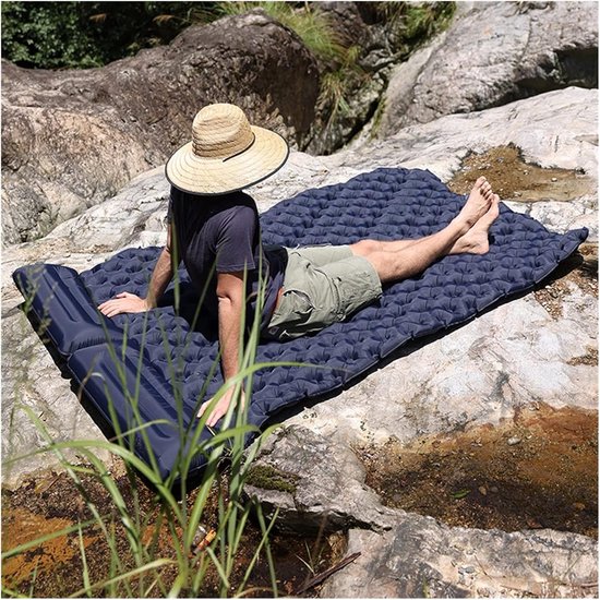 Opvouwbare Slaapmat - Luchtbed Kamperen - Buiten Ontspannen - Geïntegreerd Kussen - 200x120 cm - Leger groen — afbeelding 2