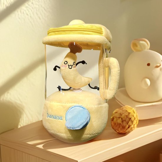 Pluche Speelgoed - Zacht Figuur - Decoratie en Knuffelen - Fruit Blender Vorm - 16 cm - Geel — afbeelding 3