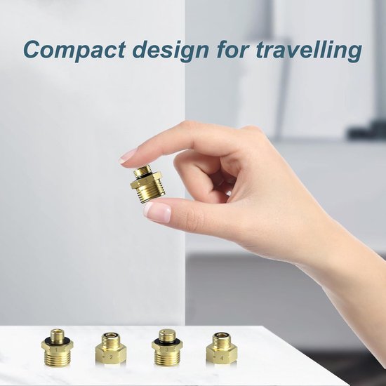 Gasadapter M14 x 1.5 - Flessenadapter Messing - Gas Aansluiten - Europese Cilinders - 5.8 x 5.8 x 3 cm — afbeelding 2
