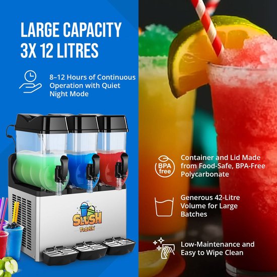 Royal Catering Slush Puppy Machine - Slush maker - 3 x 12 L van Royal Catering — afbeelding 2