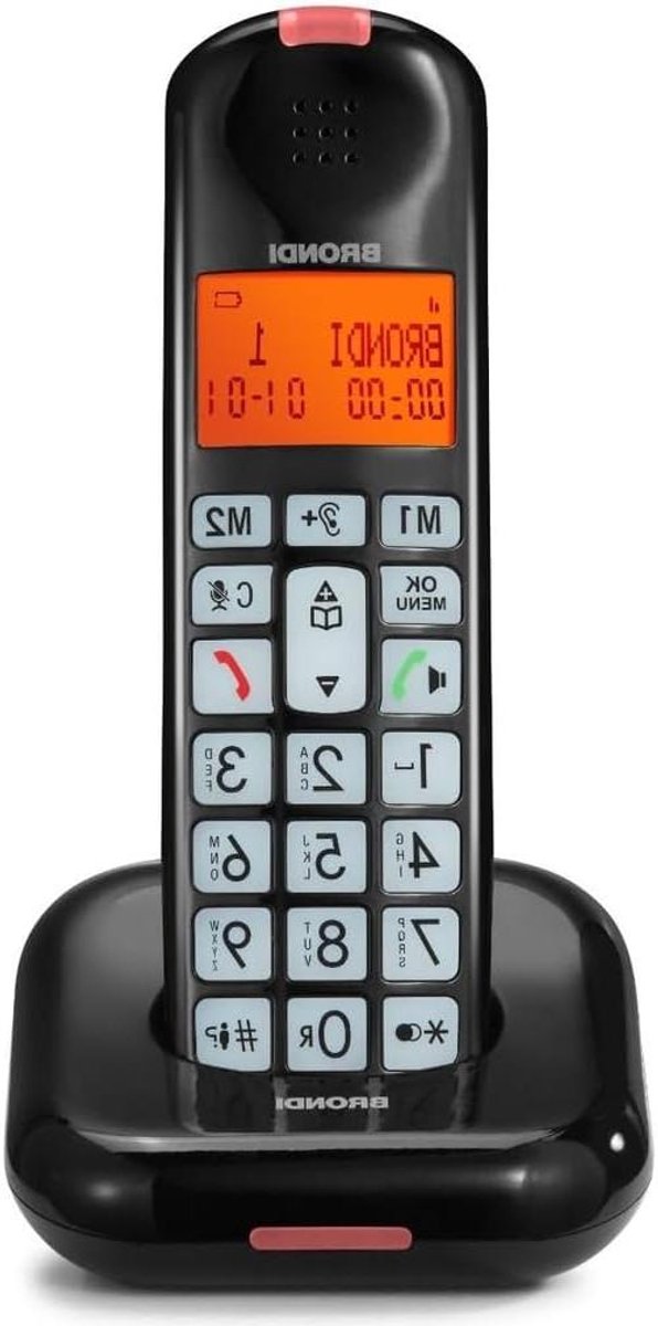 Draadloze Telefoon - DECT Telefoon Seniorentelefoon - Thuisgebruik - Groot Verlicht Display - 19 x 12 x 8 cm - Zwart