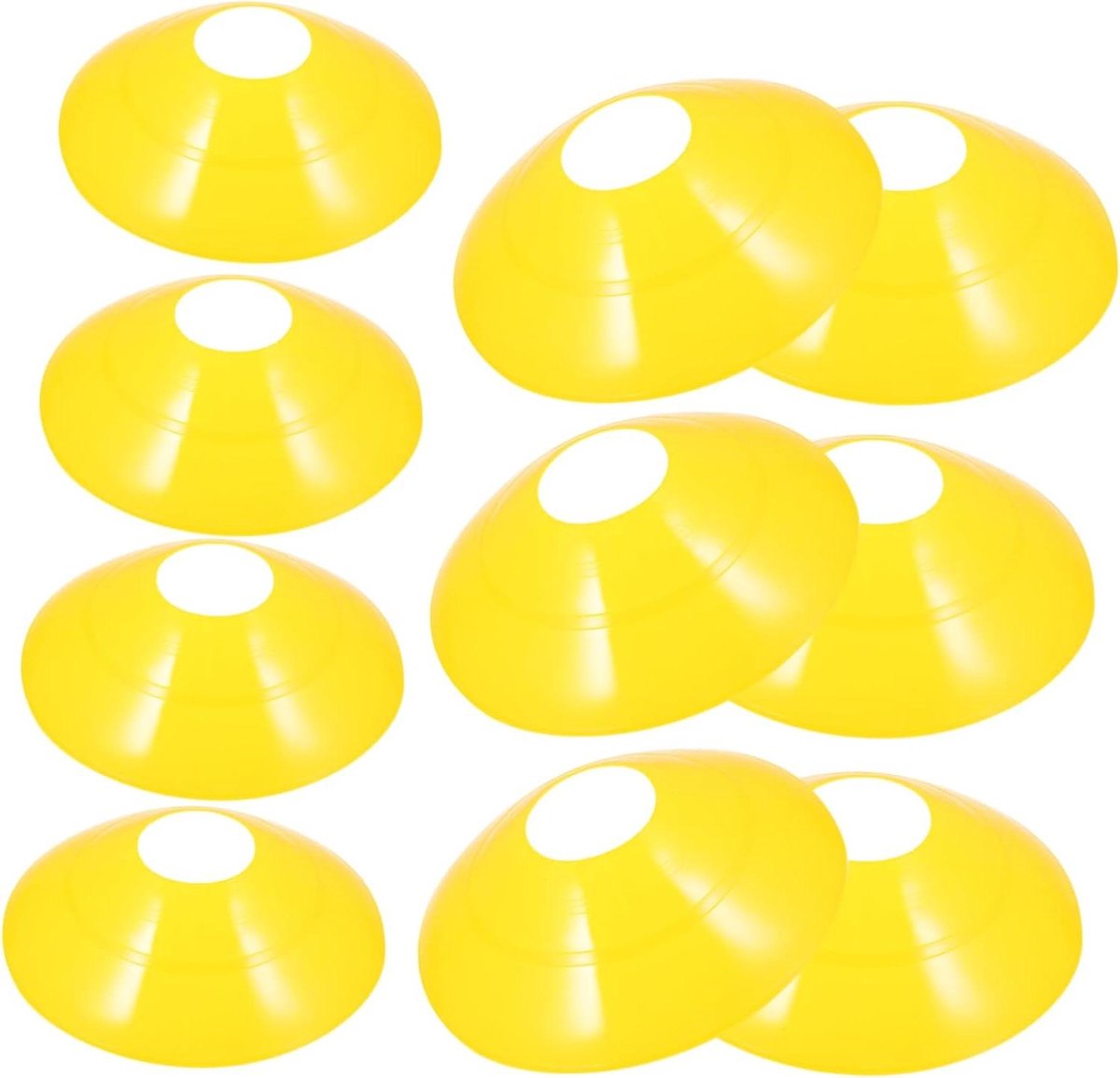 Voetbal Trainingsschijven - Sport Kegels Marker - Sporttraining Baan - Duurzaam Geurloos PE - 18.5x18.5x4.6cm - Geel