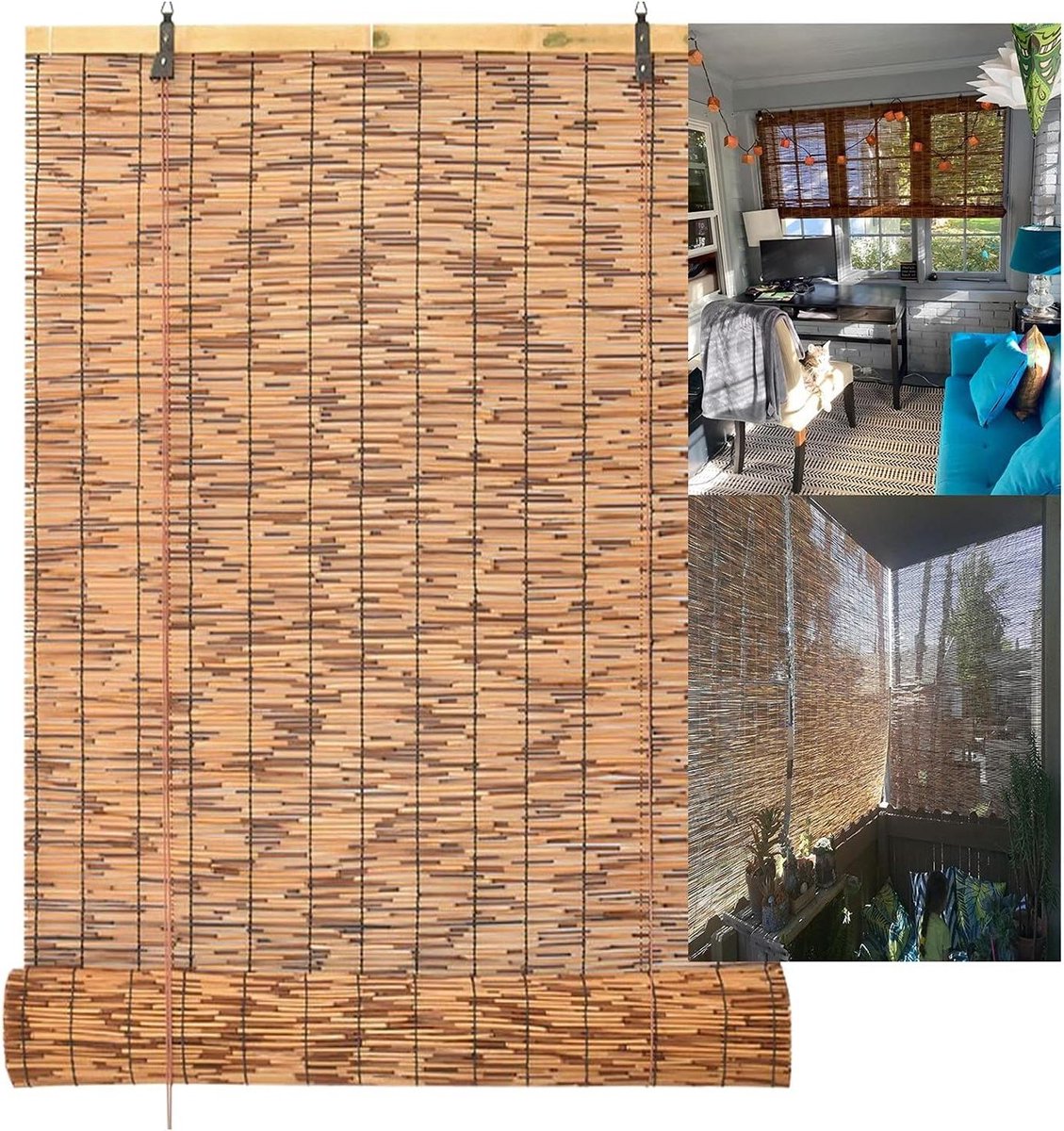 Bamboe Rolgordijn - Natuurlijk Zonnescherm - Raam Decoratie - Milieuvriendelijk Materiaal