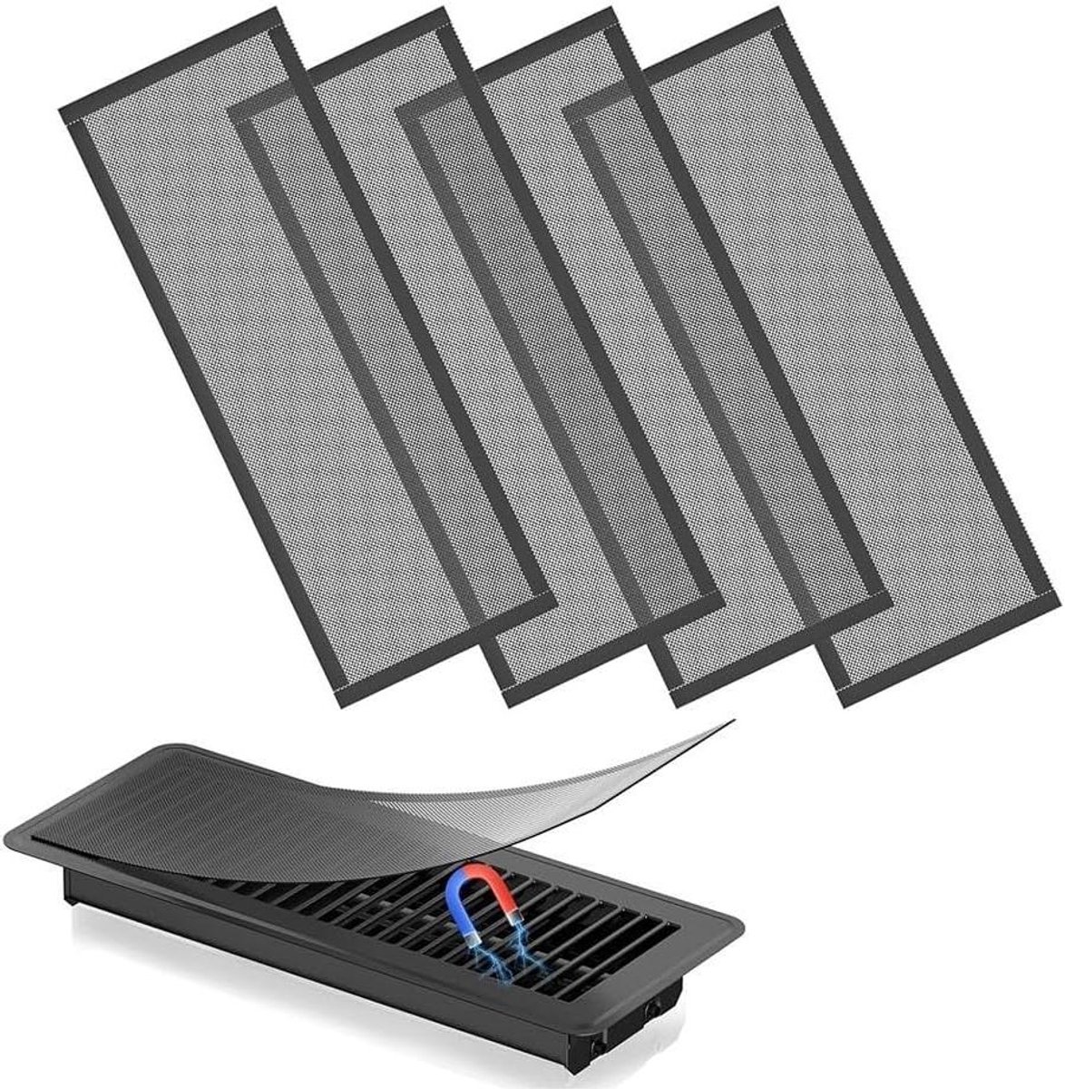 Vloerventilatiedeksels - Ventilatieroosters Gaas - Luchtstroom Regelen - Magnetisch Bevest