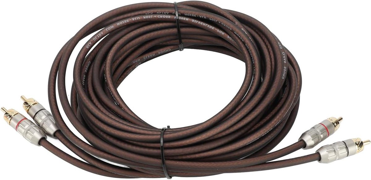 Stereo Kabel - Audio Kabel - Muziek Afspelen - Gevlochten Koper - 5 Meter - Zwart
