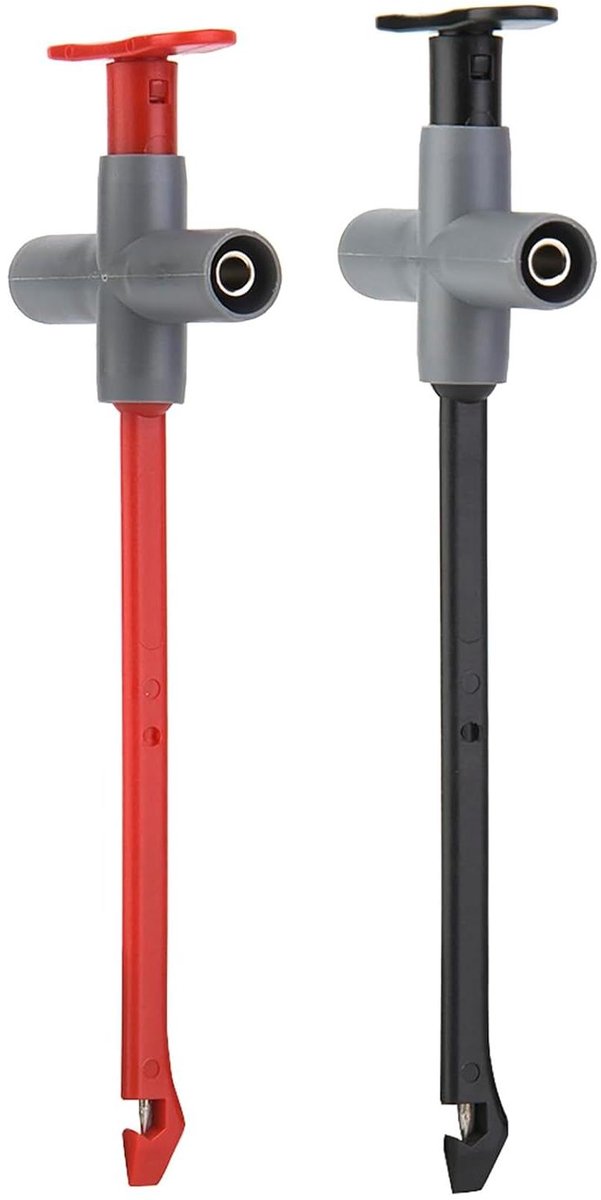 Multimeter Testclips - Leksonde Meetsnoeren - Elektrische Tests - Roestvrijstalen Naalden - 1000V CAT III - Rood Zwart