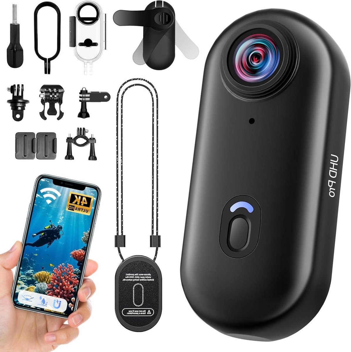 Mini Actie Camera - Sport Camera - Avonturen Vastleggen - 120° Groothoeklens - 4K Resolutie - Zwart