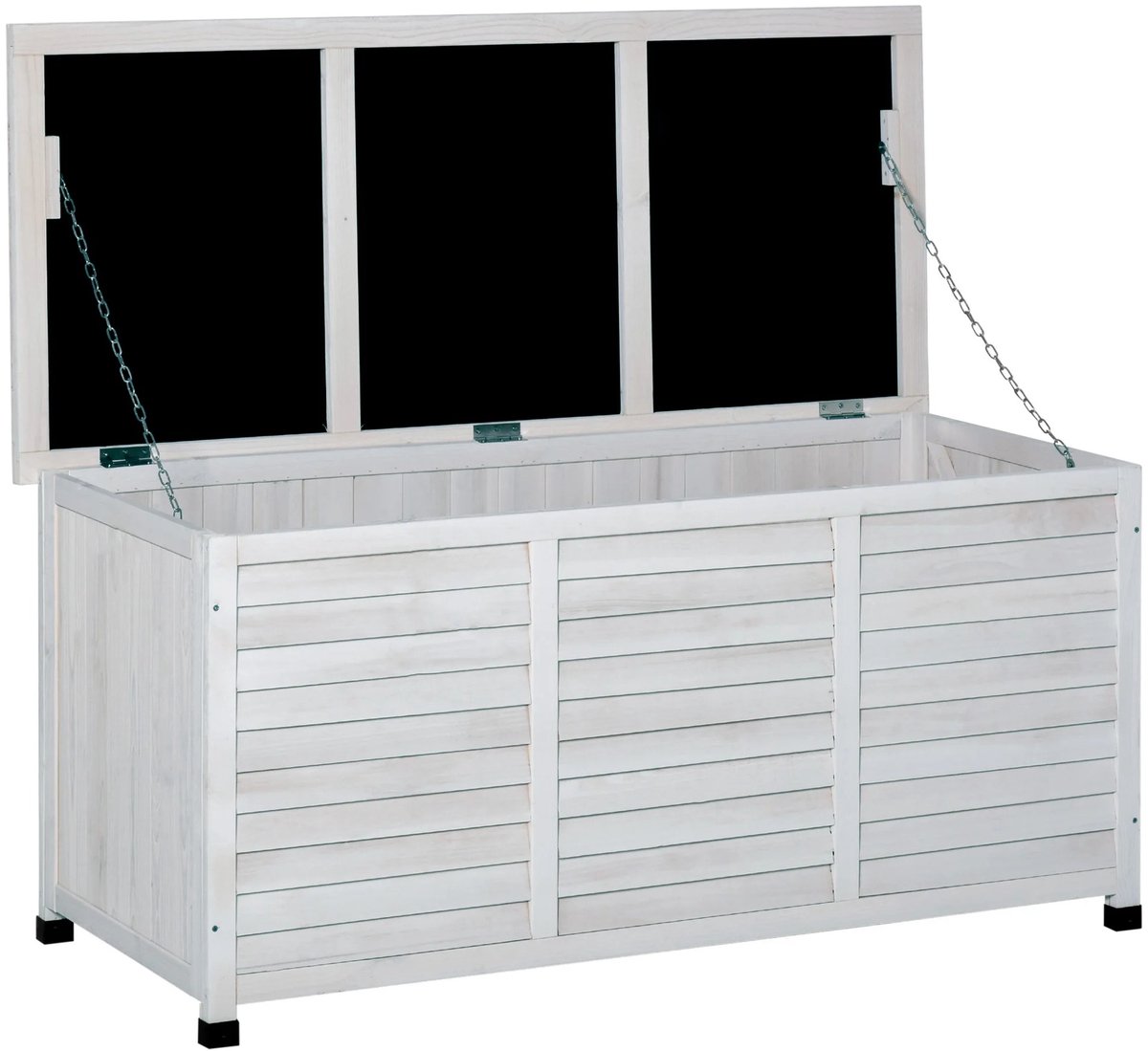 ITRONIQ Opbergbank Tuin Met Opbergruimte – Houten Opbergkist Voor Tuinkussens, Speelgoed en Accessoires - Tuinmeubel - Wit