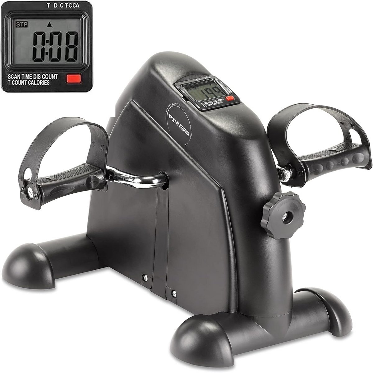 Oefenpedalen - Mini hometrainer - Lichaamsbeweging thuis - Instelbare weerstand - 42 cm lengte - Zwart