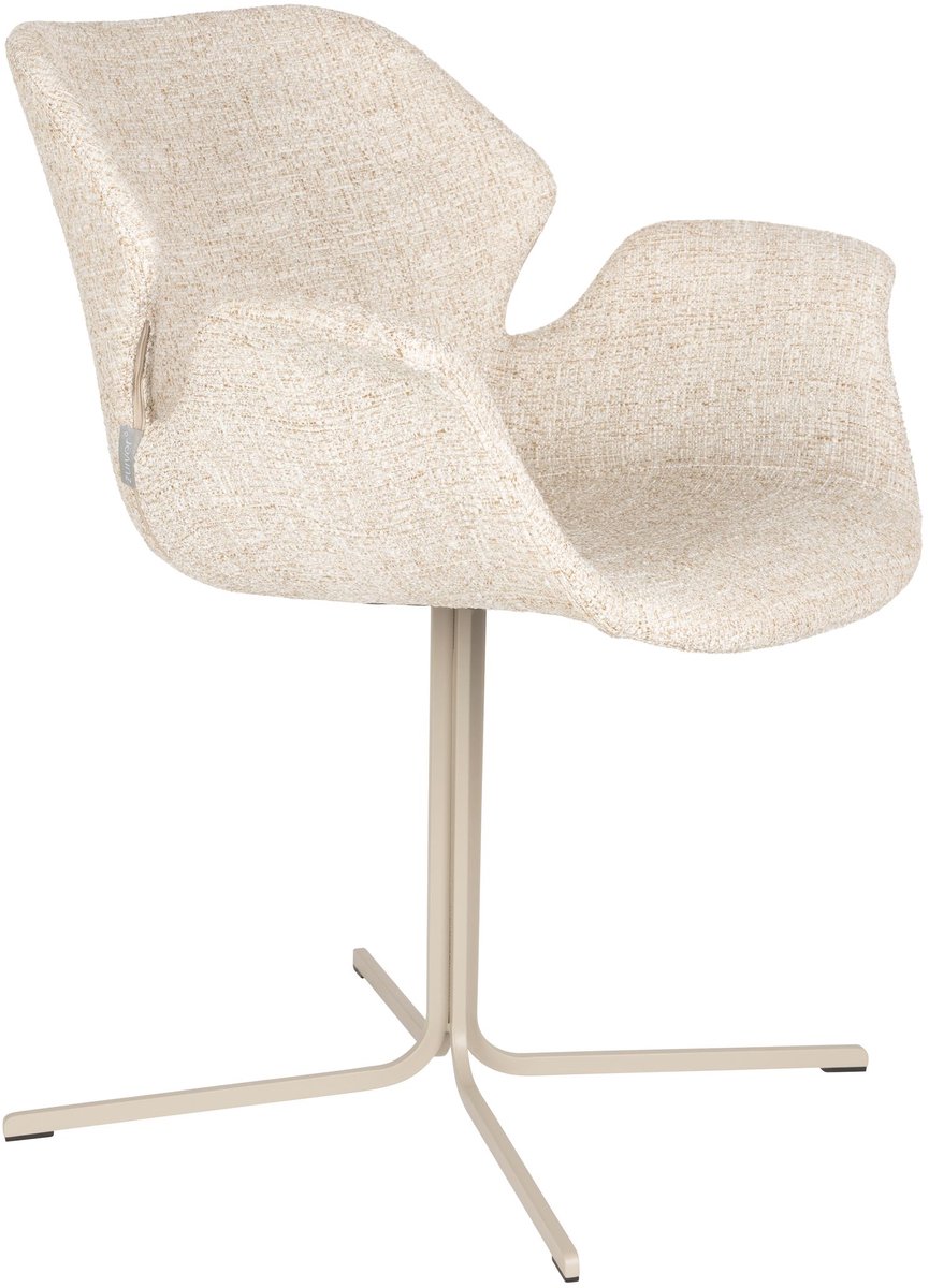 Zuiver Nikki Eetkamerstoelen Armleuning Beige - Set van 2