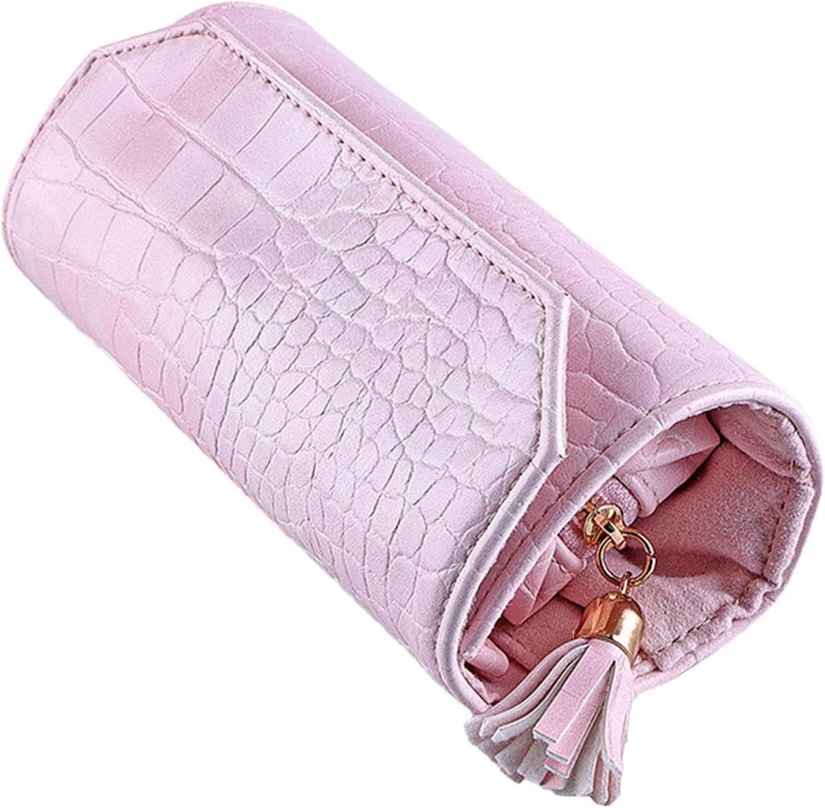 Juwelendoos Rol - Opbergtas - Reizen Organiseren - Compact Ontwerp - 24 x 14.5 cm - Roze